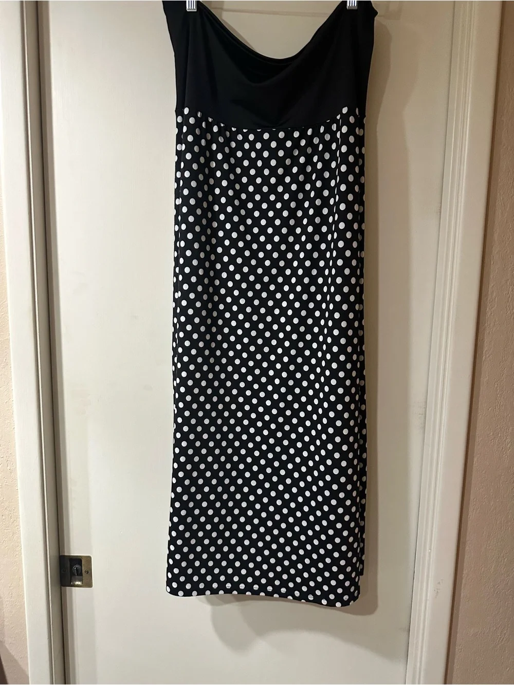 89th & Madison Black and White Polka Dot A-Line Skirt